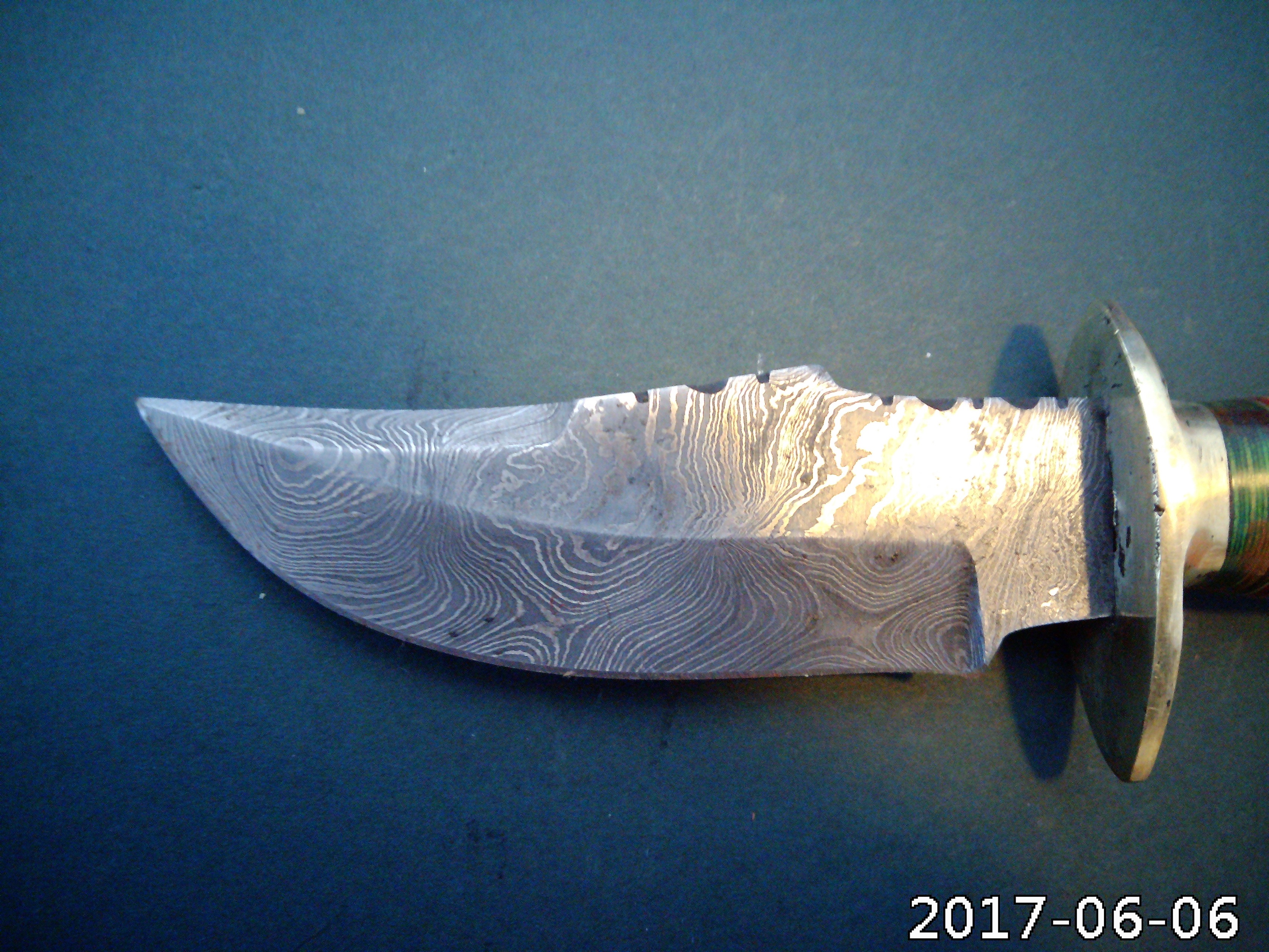 Custom Handmade Damascus Blade Hunting With Leather Sheath