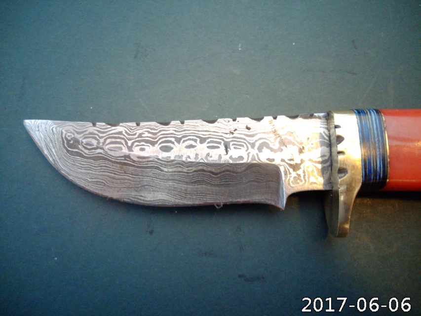 Custom Handmade Damascus Blade Hunting Knife With Leather Sheath
